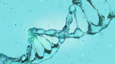 Animated DNA model from drops of water. 3D Stock Footage 119197255