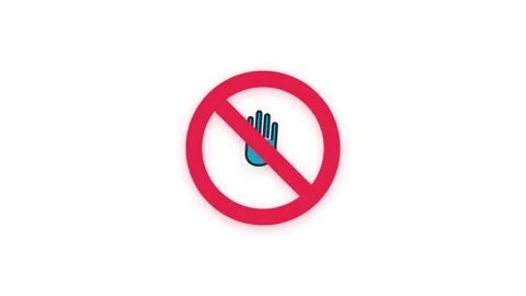 Animated Do Not Touch Prohibition Symbol on White Background Stock Footage 344948391
