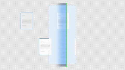 Animated Document Analysis Loop showing Pages Scanning Blue. Alpha channel Video stock 319576707