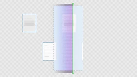 Animated Document Analysis Loop showing Pages Scanning Gradient. Alpha channel Stock Footage 319576827