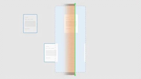 Animated Document Analysis Loop showing Pages Scanning Orange. Alpha channel Stock Footage 319577293