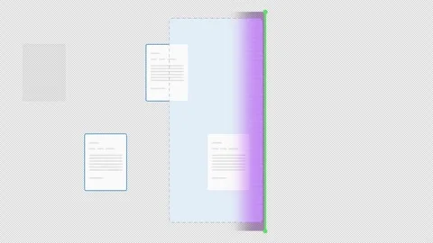 Animated Document Analysis Loop showing Pages Scanning Purple. Alpha channel Stock Footage 319577453