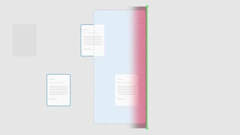 Animated Document Analysis Loop showing Pages Scanning Red. Alpha channel Video stock 319577792