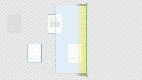 Animated Document Analysis Loop showing Pages Scanning Yellow. Alpha channel Stock Footage 319578228