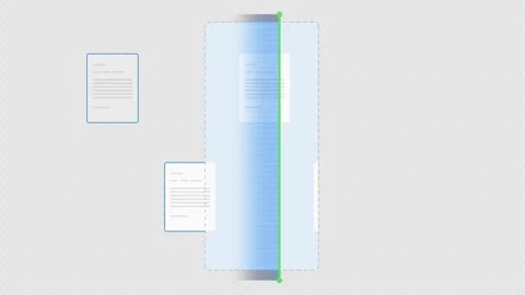 Animated Document Analysis showing Pages Scanning Blue. Alpha channel Video stock 319577120