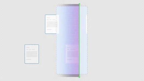 Animated Document Analysis showing Pages Scanning Gradient. Alpha channel Stock Footage 319577480