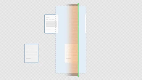 Animated Document Analysis showing Pages Scanning Orange. Alpha channel Video stock 319577677