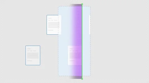 Animated Document Analysis showing Pages Scanning Purple. Alpha channel Stock Footage 319578086