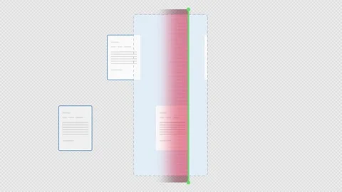 Animated Document Analysis showing Pages Scanning Red. Alpha channel Video stock 319578135