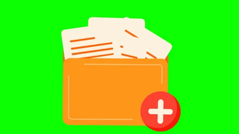 Animated Document Folder with Plus Symbol for File Management and New Docume Stock-Footage 342589785