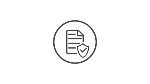 Animated document icon with a shield Stock Footage 329351946