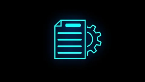 Animated document setting icon. Stock Footage 258432019