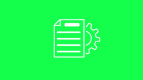 Animated document setting icon. Stock Footage 258432024