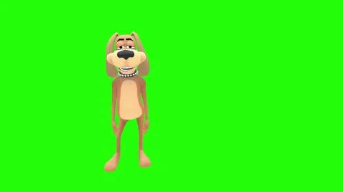 Animated dog character react waist Video stock 85445413