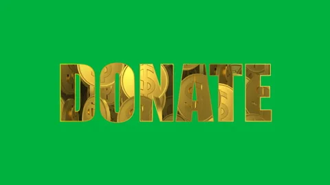 Animated Dollar Coin with "DONATE" Text Mask. Seamless Loop Stock Footage 134715291