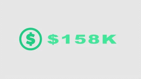 Animated Dollar Currency Counter Increasing to 500k with Alpha Channel Stock Footage 333873904