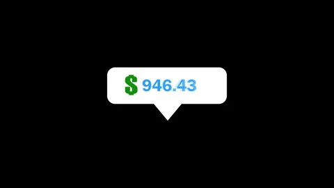 Animated dollar currency counter reaching one thousand dollars Stock Footage 340274032