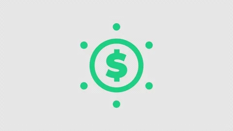 Animated Dollar Currency Icon with Digital Connection Ring and Alpha Channel 스톡 동영상 333644798