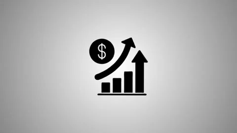 Animated dollar sign with growing bar graph and upward arrow symbolizing fi.. Stock Footage 346491223