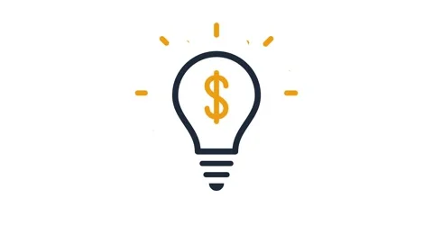 Animated dollar sign light bulb on white background Stock Footage 334116496