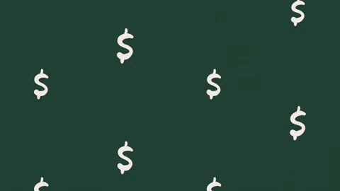 Animated dollar sign pattern floating on a deep green background for financ.. Stock Footage 339198471