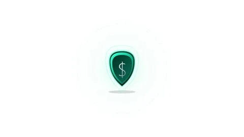 Animated dollar sign shield for financial security and digital payment prot.. Vidéo 344857141