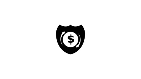 Animated dollar sign with shield icon on background Stock Footage 263874061