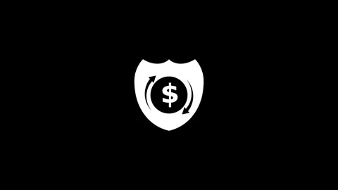 Animated dollar sign with shield icon on background Stock Footage 263874064