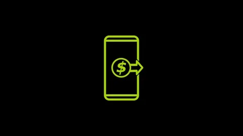 Animated dollar transfer icon in smart phone Stock Footage 263046069