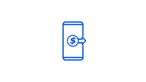 Animated dollar transfer icon in smart phone Stock Footage 263046070