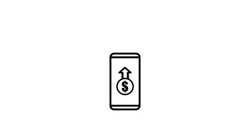 Animated dollar transfer icon in smart phone Stock Footage 263046072