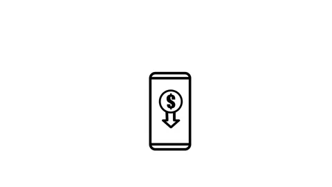 Animated dollar transfer icon in smart phone Stock Footage 263046081