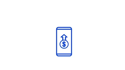 Animated dollar transfer icon in smart phone Stock Footage 263046088