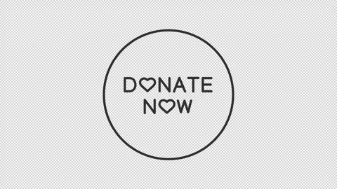 Animated donate now sticker line icon Video stock 335745093