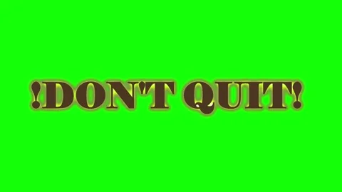 Animated dont quit text overlay featuring dynamic color changing typography Vídeo Stock 344419925