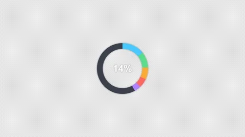 Animated Donut Pie Chart Overlay Alpha 4K Stock-Footage 339276427