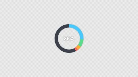 Animated Donut Pie Chart Overlay Alpha 4K Stockbeeldmateriaal 339276432
