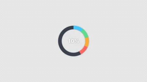Animated Donut Pie Chart Overlay Alpha 4K Видео 339276433