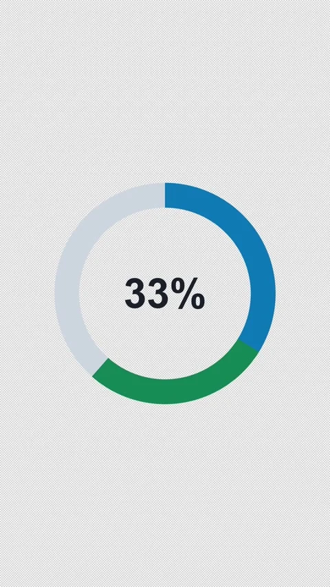 Animated Donut Pie Chart Split Overlay Alpha 4K Vertical 9x16 Light Video stock 339507701