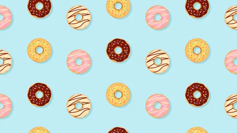Animated donuts background Stock Footage 153288471