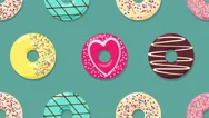 Animated Donuts. Stock Footage