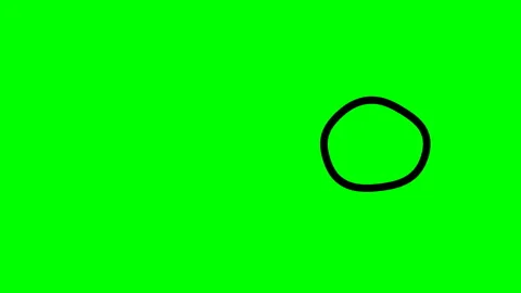 Animated Doodle Black Double Ring Green Screen Motion Overlay Stock-Footage 347447655