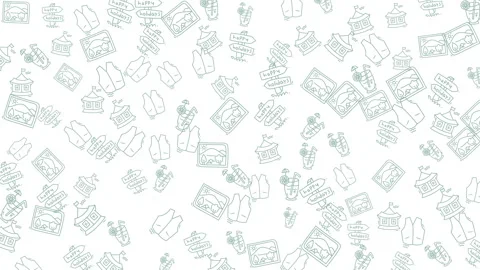 Animated doodle pattern with holiday travel elements for festive background.. Vidéo 335011876
