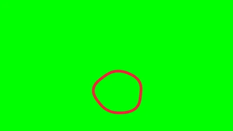 Animated Doodle Red Double Ring Green Screen Motion Overlay 動画素材 347447175