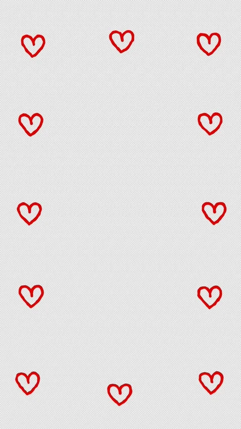 Animated Doodle Red Heart Frame on Transparent Background Stock Footage 313320480