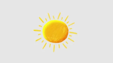 Animated doodle style shining sun. Stock Footage 254493461