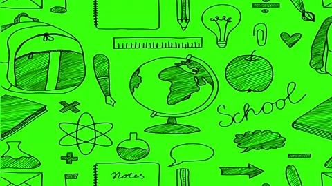 Animated Doodles Background in Green Screen. Background Animation Green Screen. Video stock 305263433