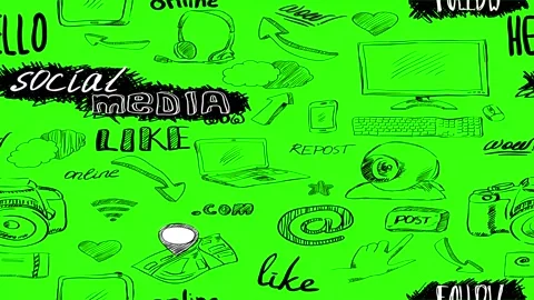Animated Doodles Background in Green Screen. Background Animation Green Screen. Stock Footage 305263440