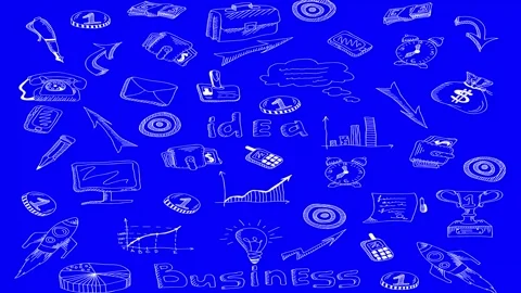 Animated Doodles Background in Green Screen. Background Animation Green Screen. Stock Footage 305263441