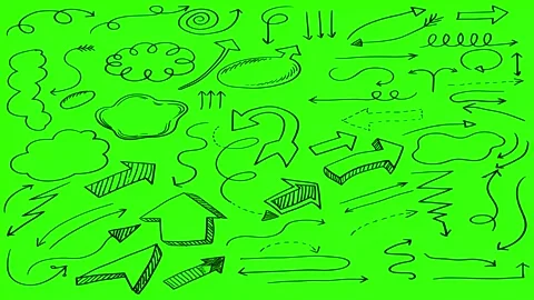 Animated Doodles Background in Green Screen. Background Animation Green Screen. Stock Footage 305263494